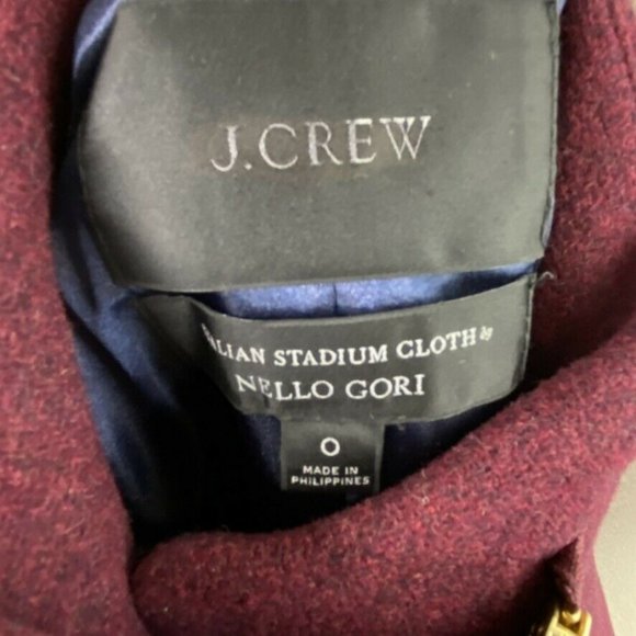 J. Crew $365 Cocoon Coat Italian Stadium Cloth Wool Hthr Fire Size 0 J5536 - Picture 5 of 6